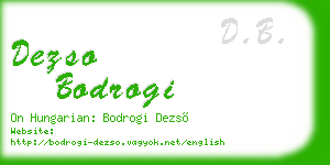 dezso bodrogi business card